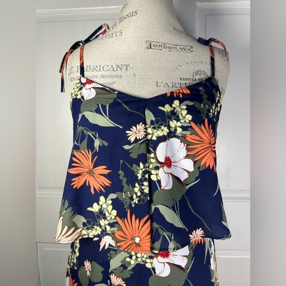 Banana Republic Floral Print Ruffle Hem Maxi Dress Never Worn Fully Lined Sz 8 - Picture 5 of 9